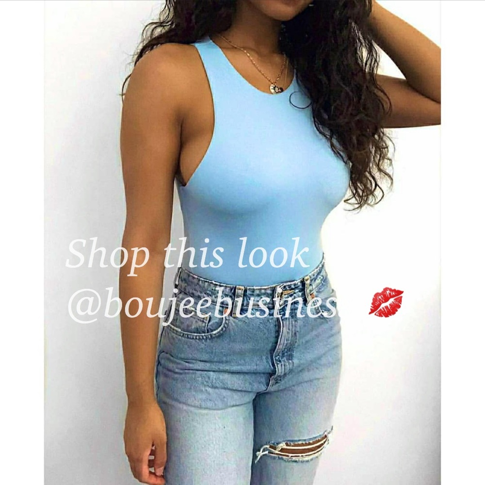 ZARA BNWT Light Blue Halterneck Bodysuit - Picture 2 of 16